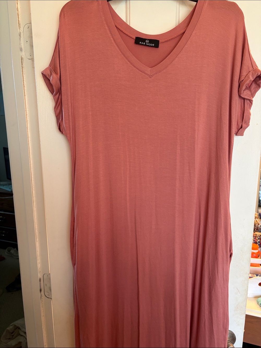 RAE MORE Dusty Rose V-Neck Maxi Dress